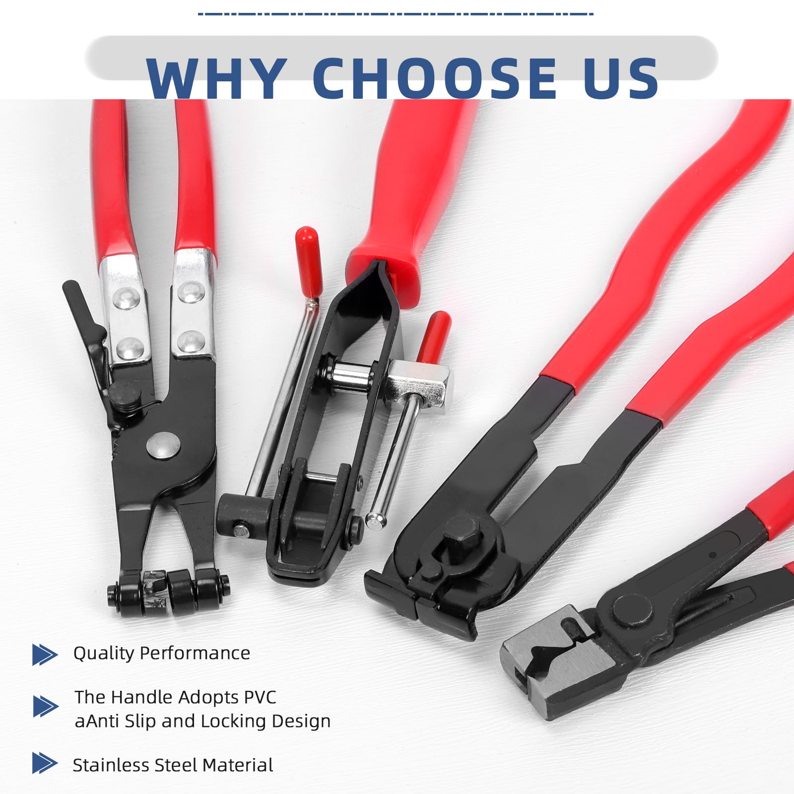 Glarks 6pcs CV Joint Boot Clamp Plier & Clic-R Type Pliers & Hose Clamp Pliers & ATV CV Axle Boots Clamp Tool Set - Image 3