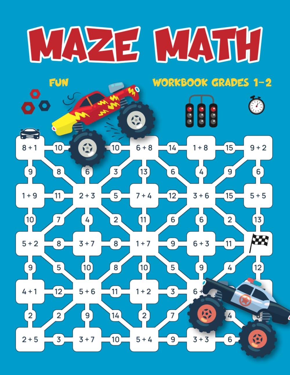Fun Maze Math Workbook Grades 1-2: Math Drills Addition and Subtraction for Kids