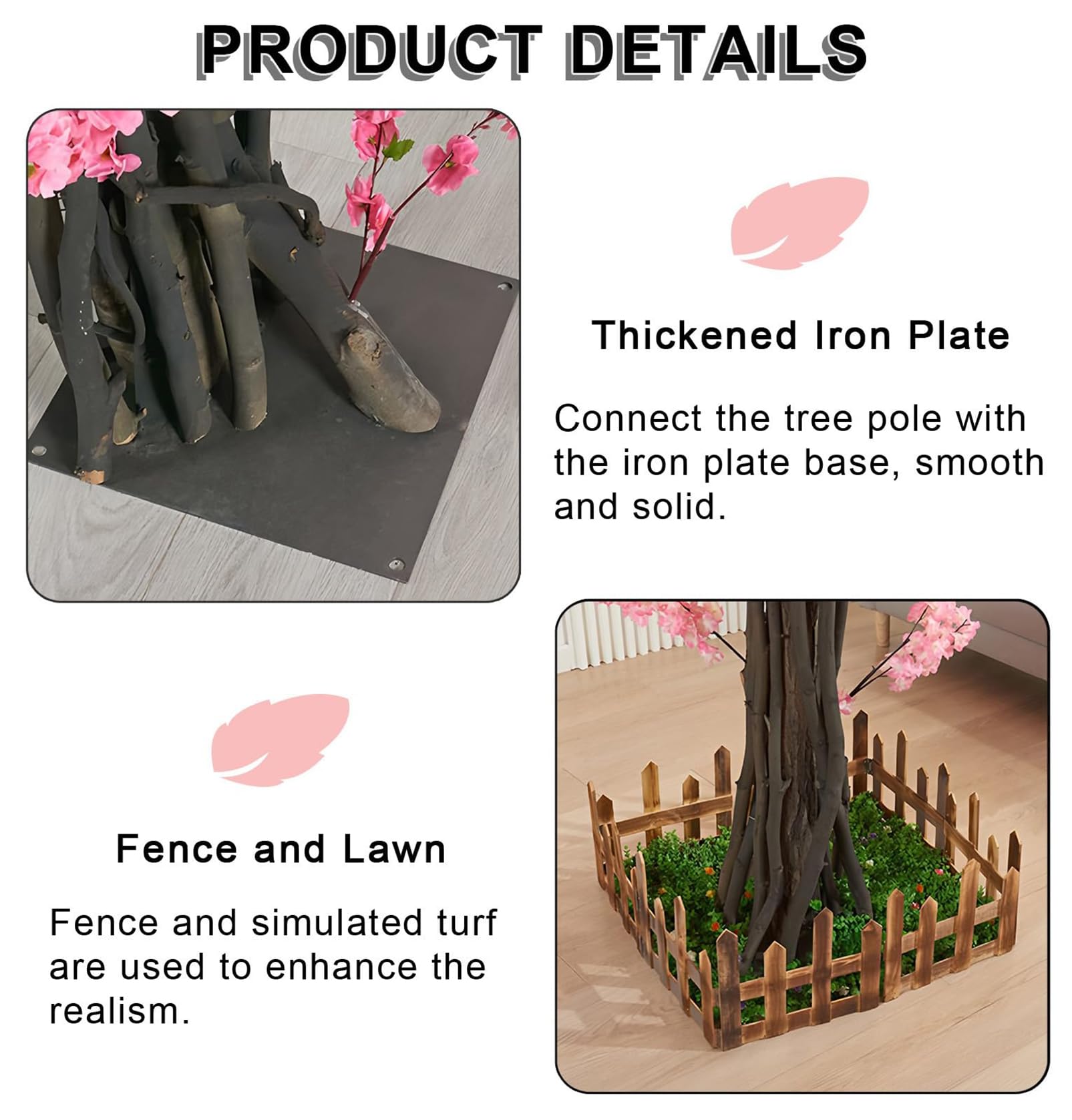 Albero artificiale alto 2,5M rosa per decorazione interna - Albero finto largo 2M con foglie realistiche per soggiorno e camera da letto
