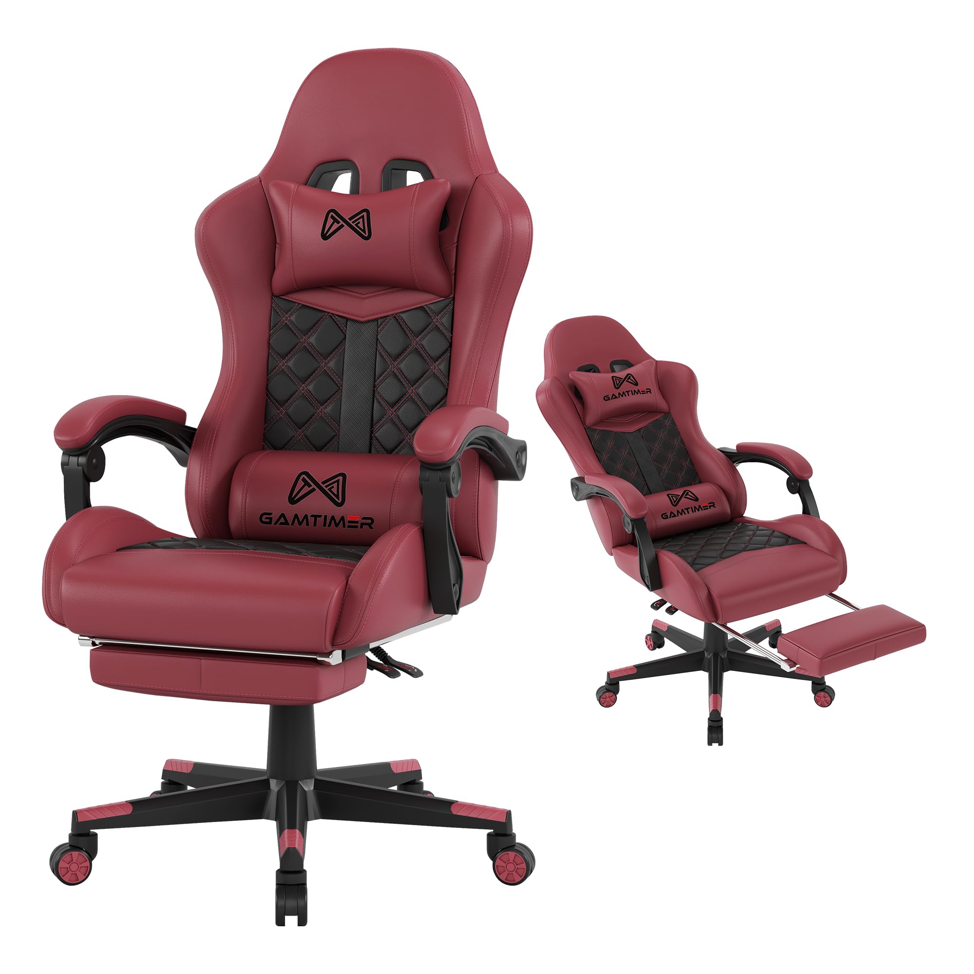 Gaming Chair, 400 lbs Adult Chair, High Back Computer Chair with Footrest and Linked Armrests, Office Video Game Chair with Lumbar Support (RED)
