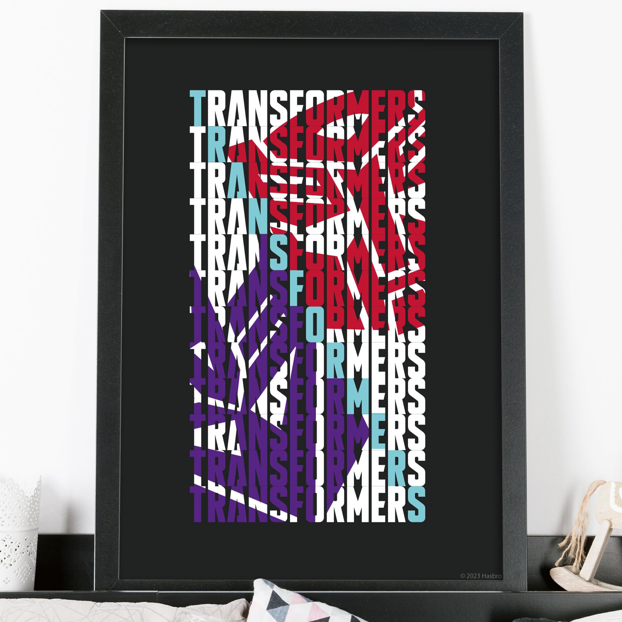 Transformers Print - Autobots Decepticons Repeat Title Black Wall Art Poster (29.7cm x 42cm - A3)