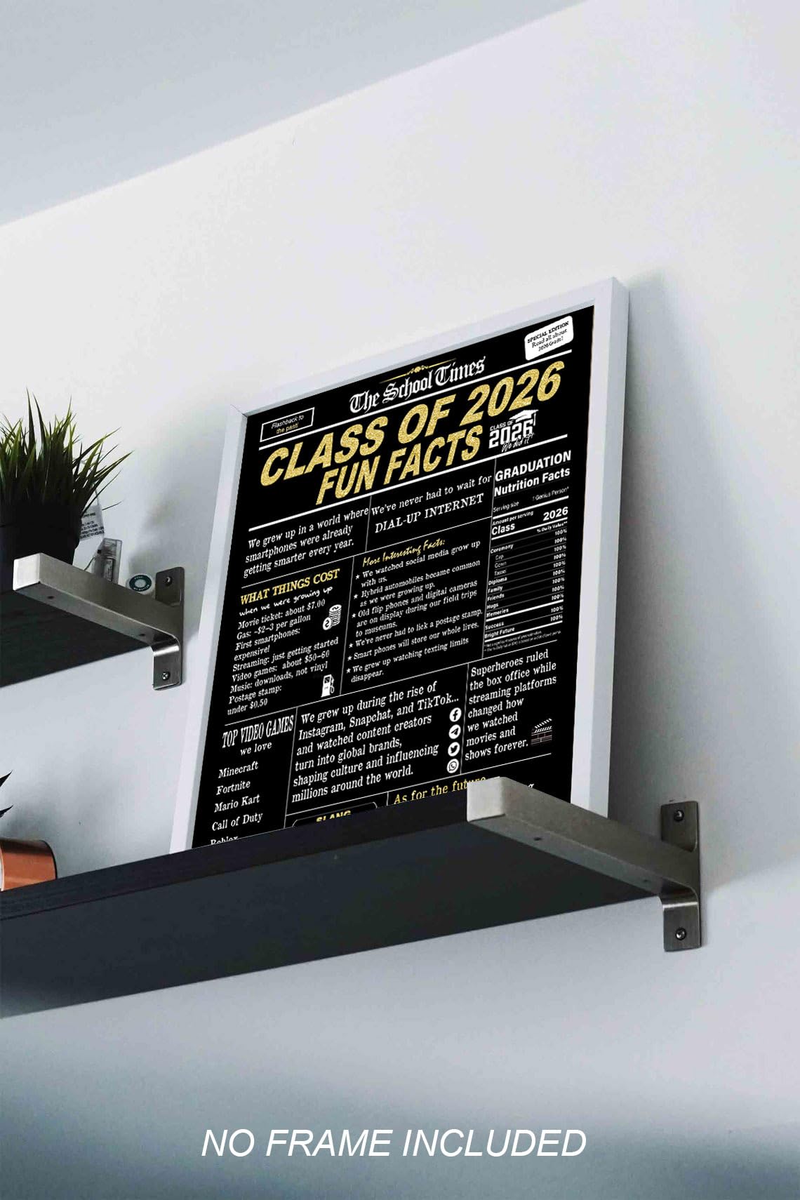 2026 Graduation Decorations, Class of 2026 Fun Facts Graduation Centerpieces for Tables, Grad Party Decor Poster Sign Card, Graduation Gifts — view 4