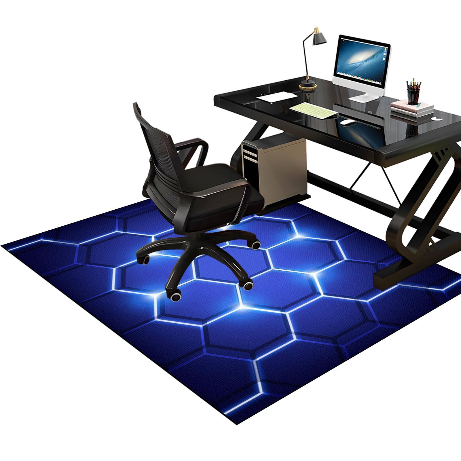 Heavy Duty Office Gaming Chair Mats for Carpeted and Hardwood Floor, Desk Chair Mat, Carpet Protector Chair Mat for Home and Office, Hard-Floor Chair Mats, Floor Mat for Office Chair 160 x 180 cm