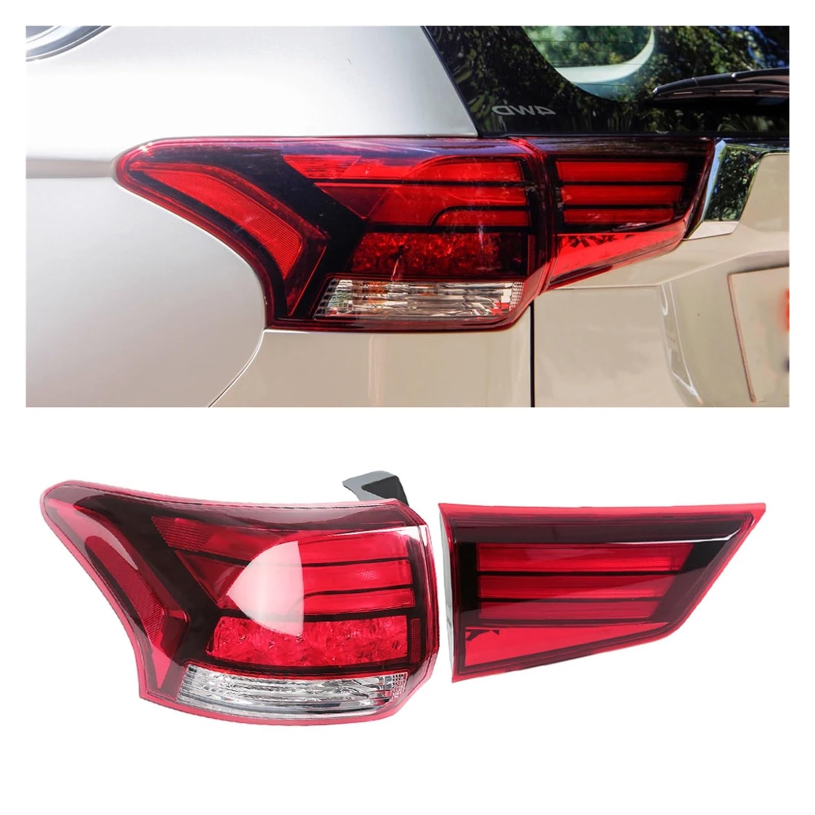 Pilotos Traseros Para Mitsubishi Para Outlander Para PHEV 2016 2017 2018 Luz Trasera Coche Freno Luz De Parachoques Trasero Accesorios Coche Luces Traseras(Inner-Right)