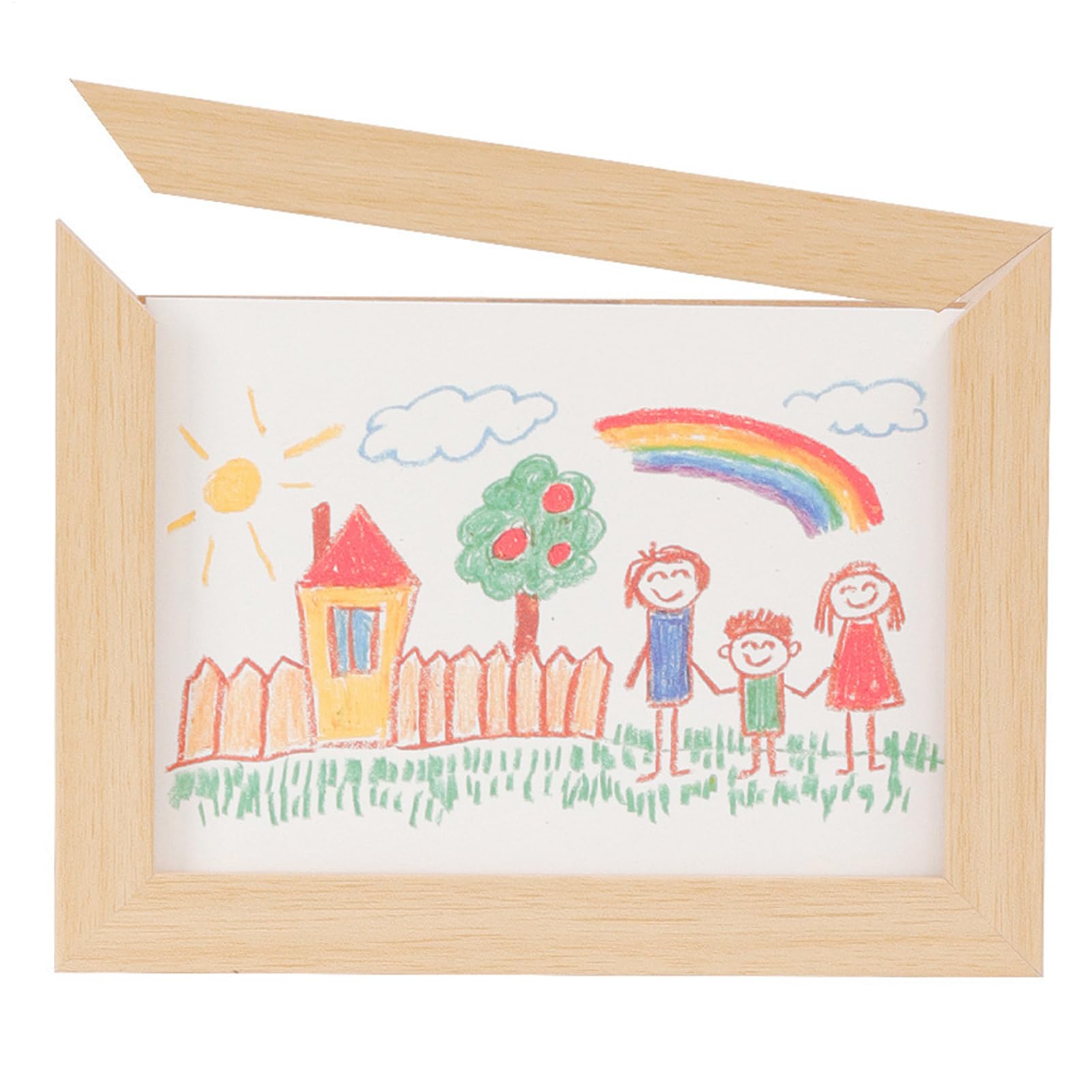 Huxibai Kids Art Display Frame,Changeable Artwork Display Storage Frame | Large Capacity Craft Storage Organizer Open Front Box Holds 50 Sheets For Playroom Nursery Classroom
