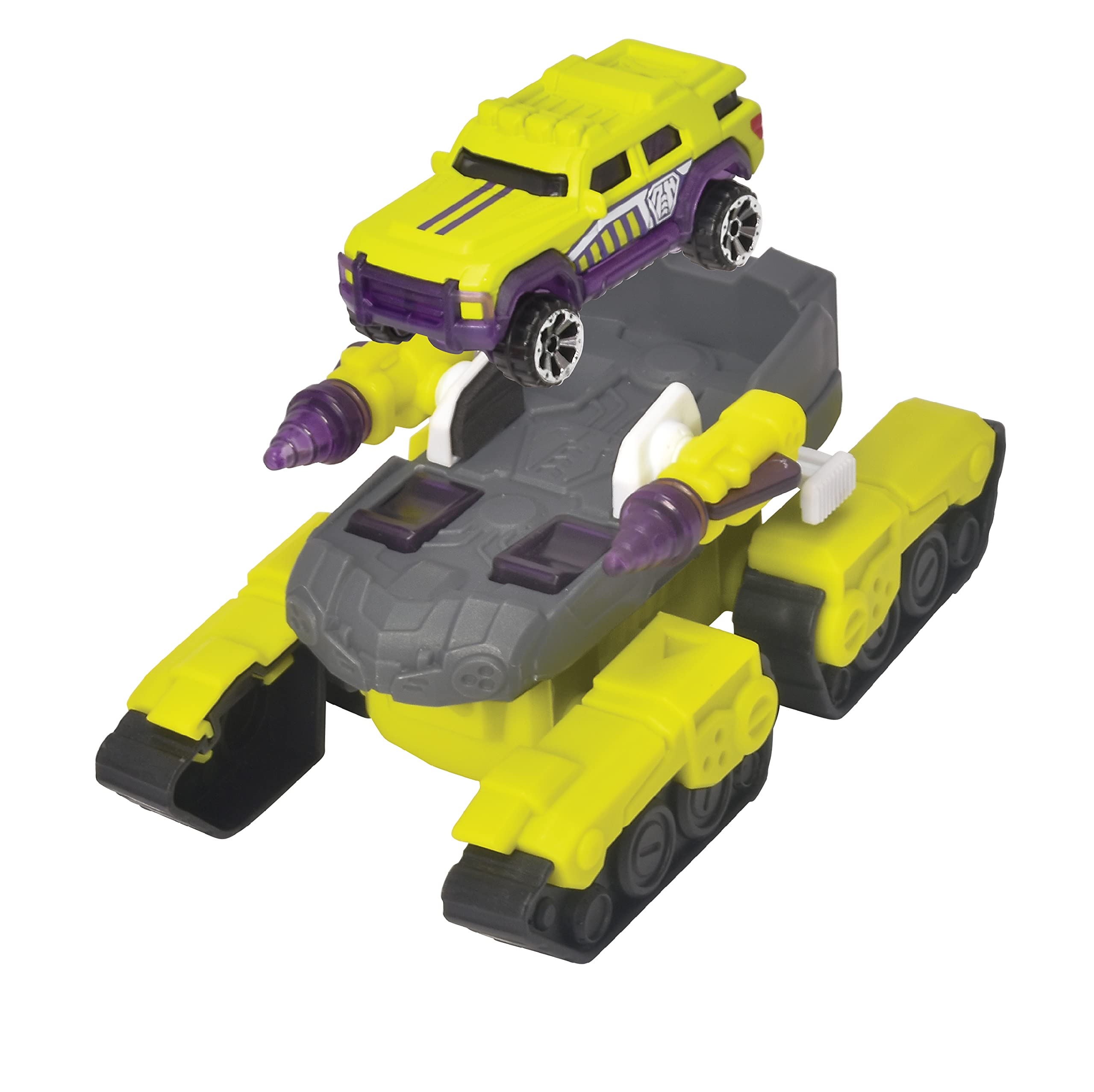 Dickie Rescue Hybrids Spider Tank – Véhicule Vert Citron Fluo 4x4 avec précision à l'échelle 1:64, 12 cm, Transparent