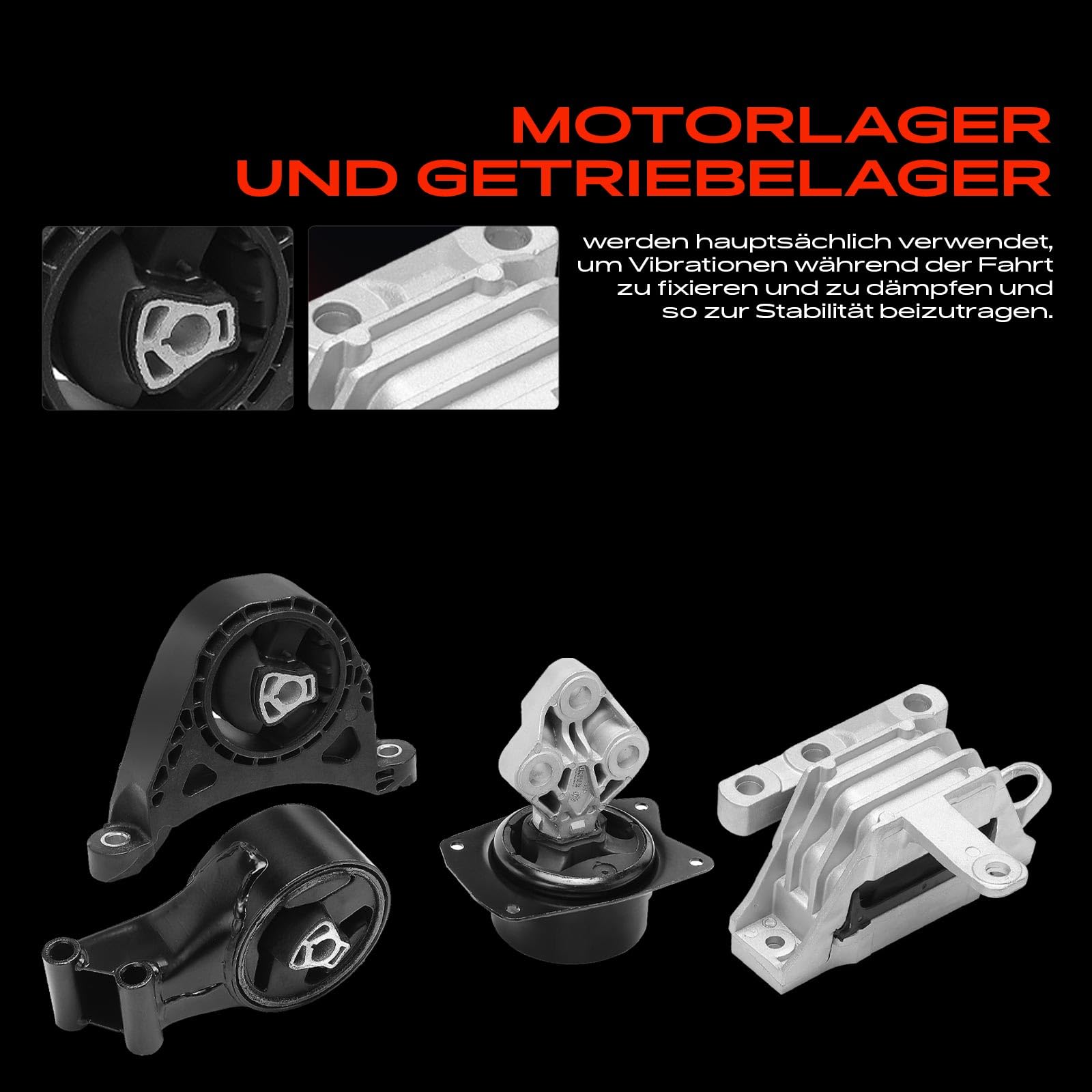 Frankberg 2 soportes de motor + 2 soportes de caja de cambios 13228303 | Compatible con: Insignia A G09, Insignia A Saloon G09, Insignia A Sports Tourer G09