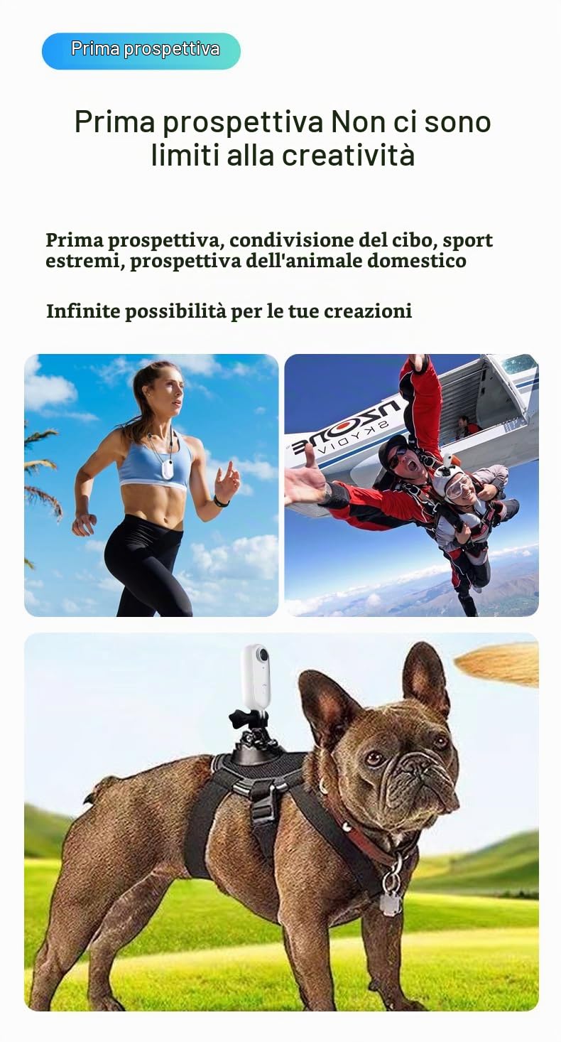 Mini Action Cam 4K Sport Camera portatile impermeabile Videocamera con clip di rotazione a 360° Telecamera POV Cam con Magnetica Mini Camera per vlogging ciclismo moto animali bambino Audio e Video