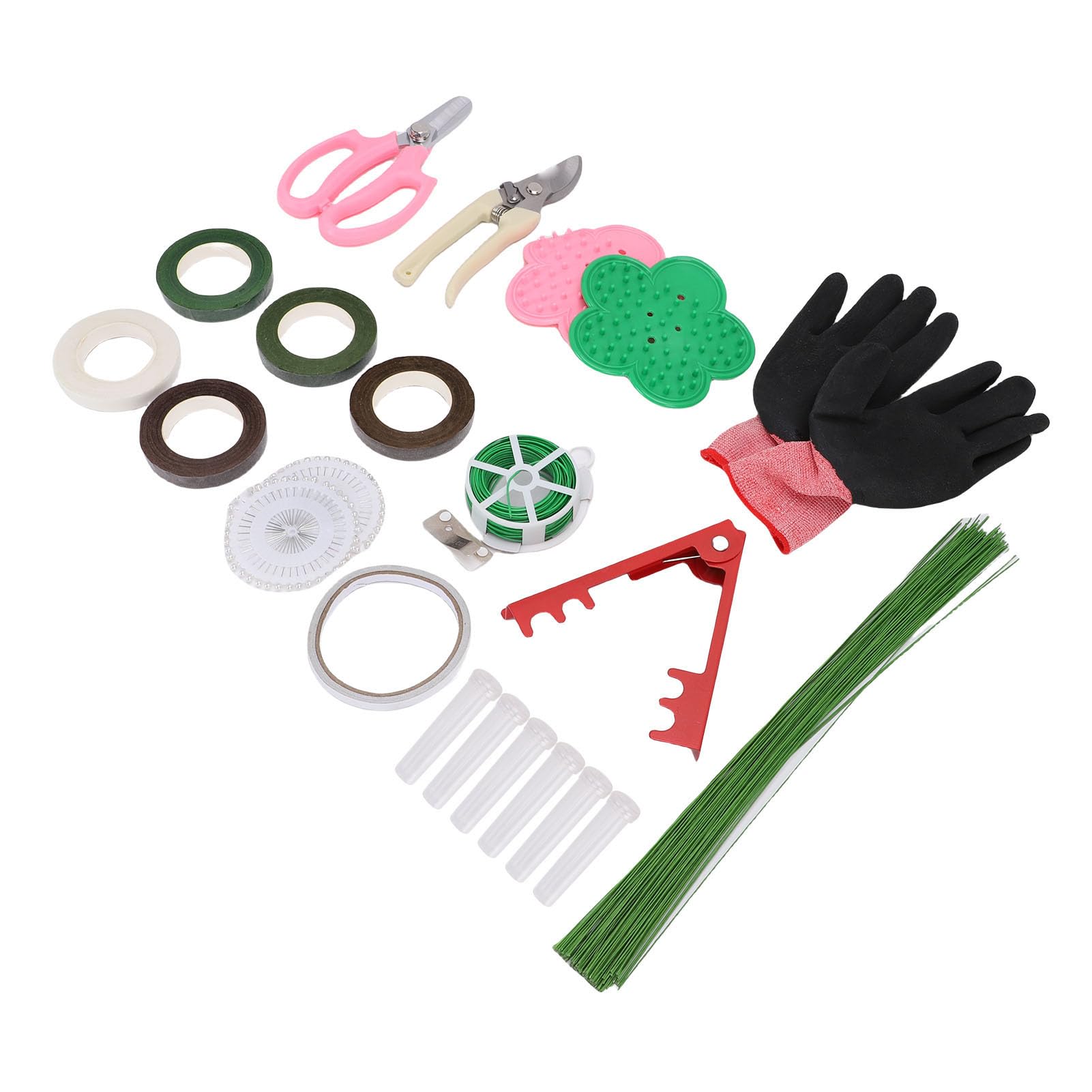 Kit Completo de Herramientas Florales, Tijeras Podadoras Peladoras de Espinas de Rosas para Principiantes y Profesionales, PVC, Acero Inoxidable, 28,5 Oz