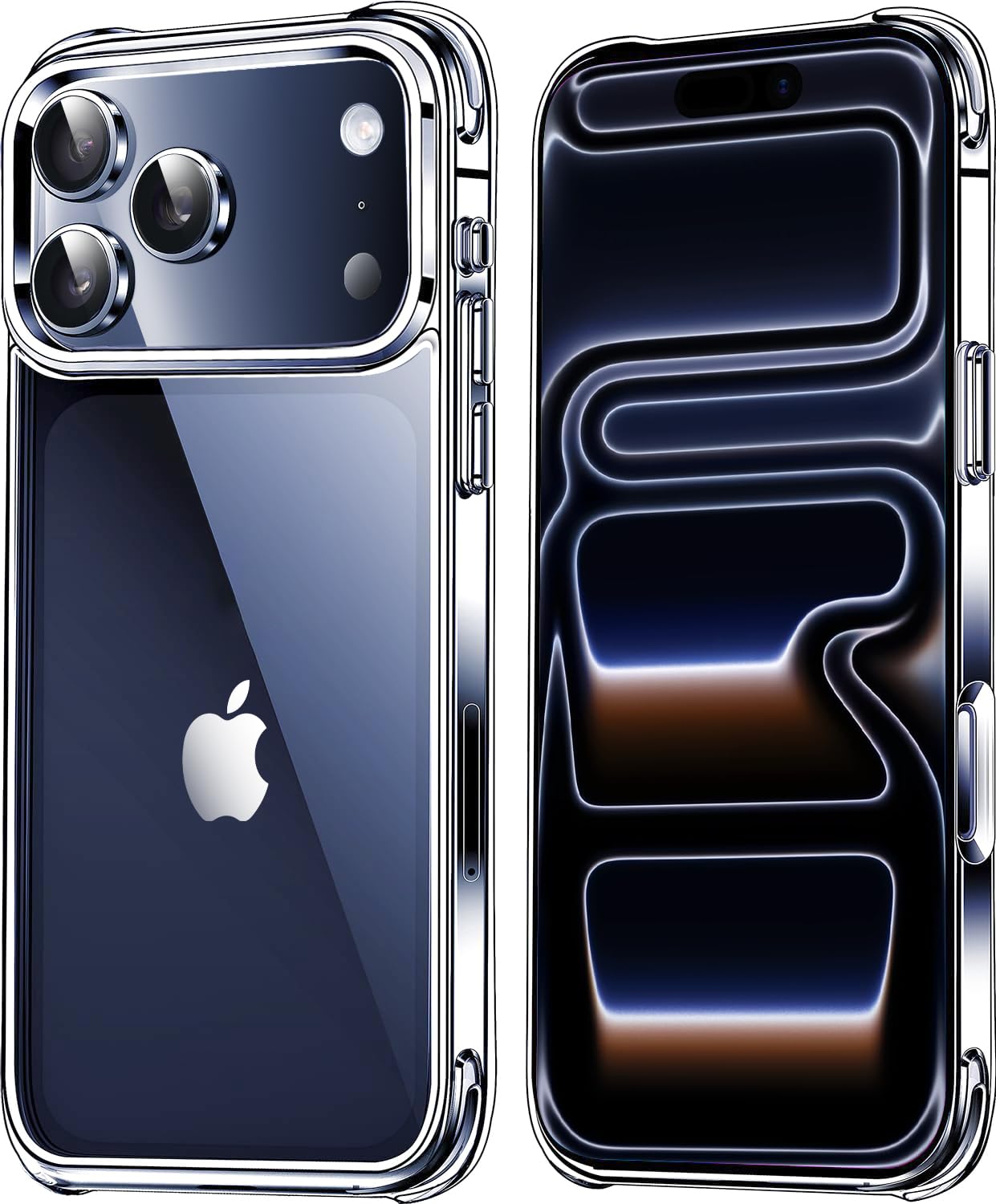 Mkeke Compatible with iPhone 17 Pro Case Clear [Not-Yellowing] [Military-Grade Drop Protection] Shockproof Protective Phone Bumper for Apple 6.3 inch 2025