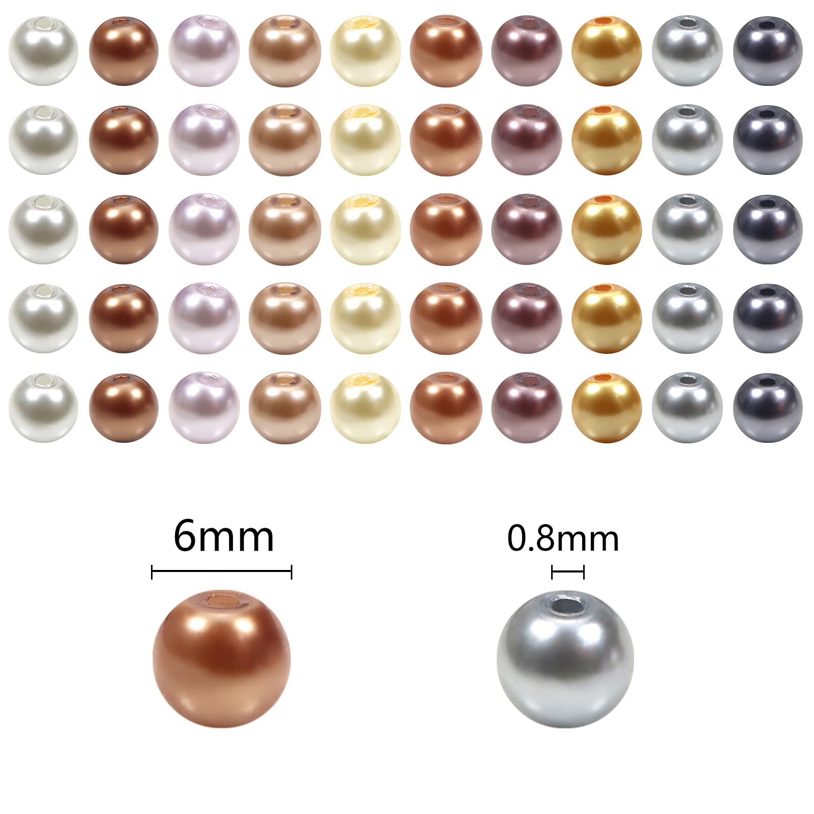 500 Perle Di Vetro Bianche 6mm - Per Braccialetti, Collane E Lavoretti Fai Da Te - Foto 10