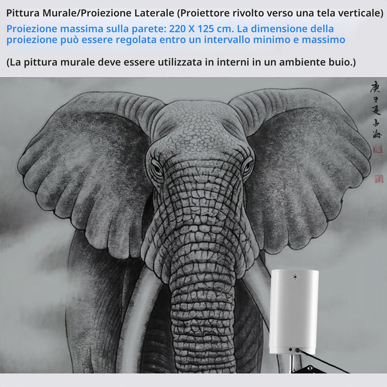 Proiettore artistico per tracciare e disegnare, schizzo intelligente con supporto di messa a fuoco regolabile e dimensioni dell'immagine per decorare torte, proiezione su tela da scrivania e parete