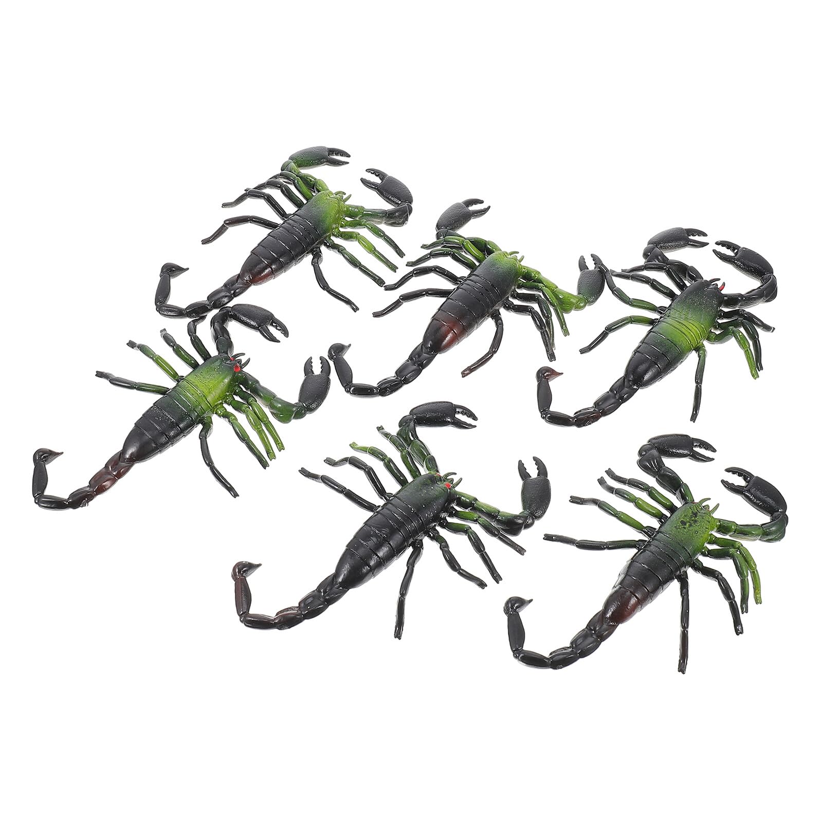 Veemoon 6pcs Black Soft Rubber Simulation Scorpion Halloween Prank Props Artificial Scorpion Playthings for Party and Scary Simulation