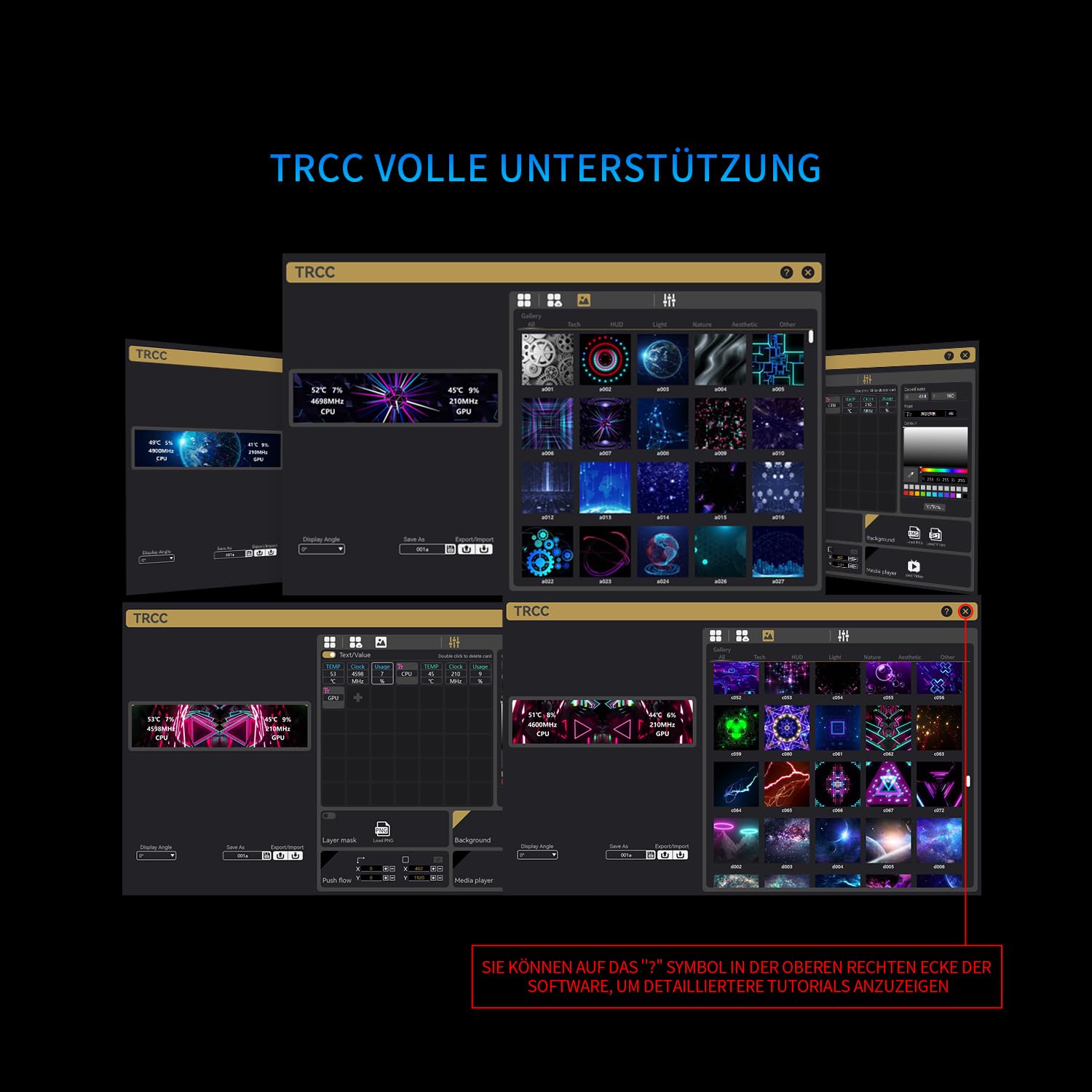 TR A70 Vision weißes ATX Gaming-Gehäuse | dreiseitiges säulenlosem Panoramaglas-Panel | 8 Lüfterplätze | Midi-Tower PC-Gehäuse | ausgestattet mit USB-C-Anschluss und integriertem 9,16-Zoll LCD-Display