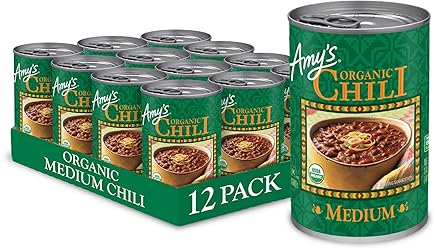 Amy's, Chili, Gluten Free, Vegetarian, Organic, Medium Spice, Jalapeño Pepper, 14.7, Pack of 12 oz