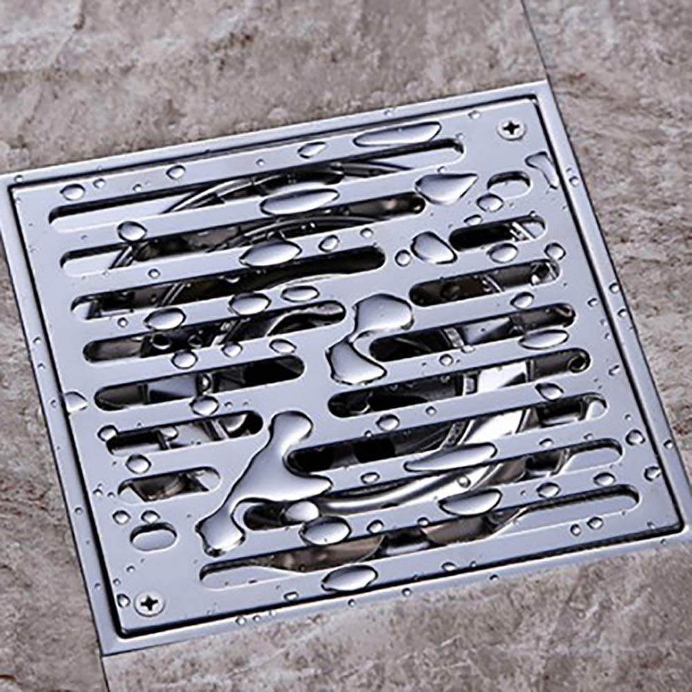 Italiano: 304 Acciaio Inossidabile 15 x 15 cm Doccia Quadrata Doccia da Terra con Filtro Rimovibile