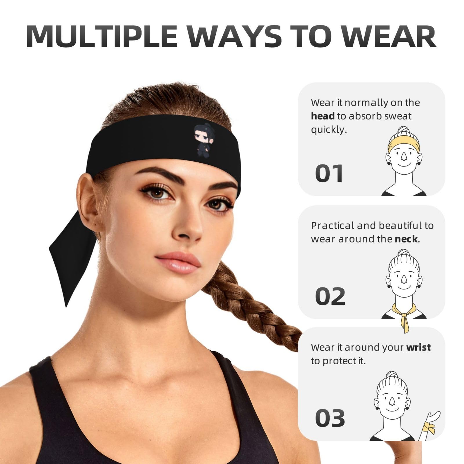 Amazon.co.jp: 呪術廻戦 夏油傑 ヘアバンド ヘッドバンド スポーツ 汗 