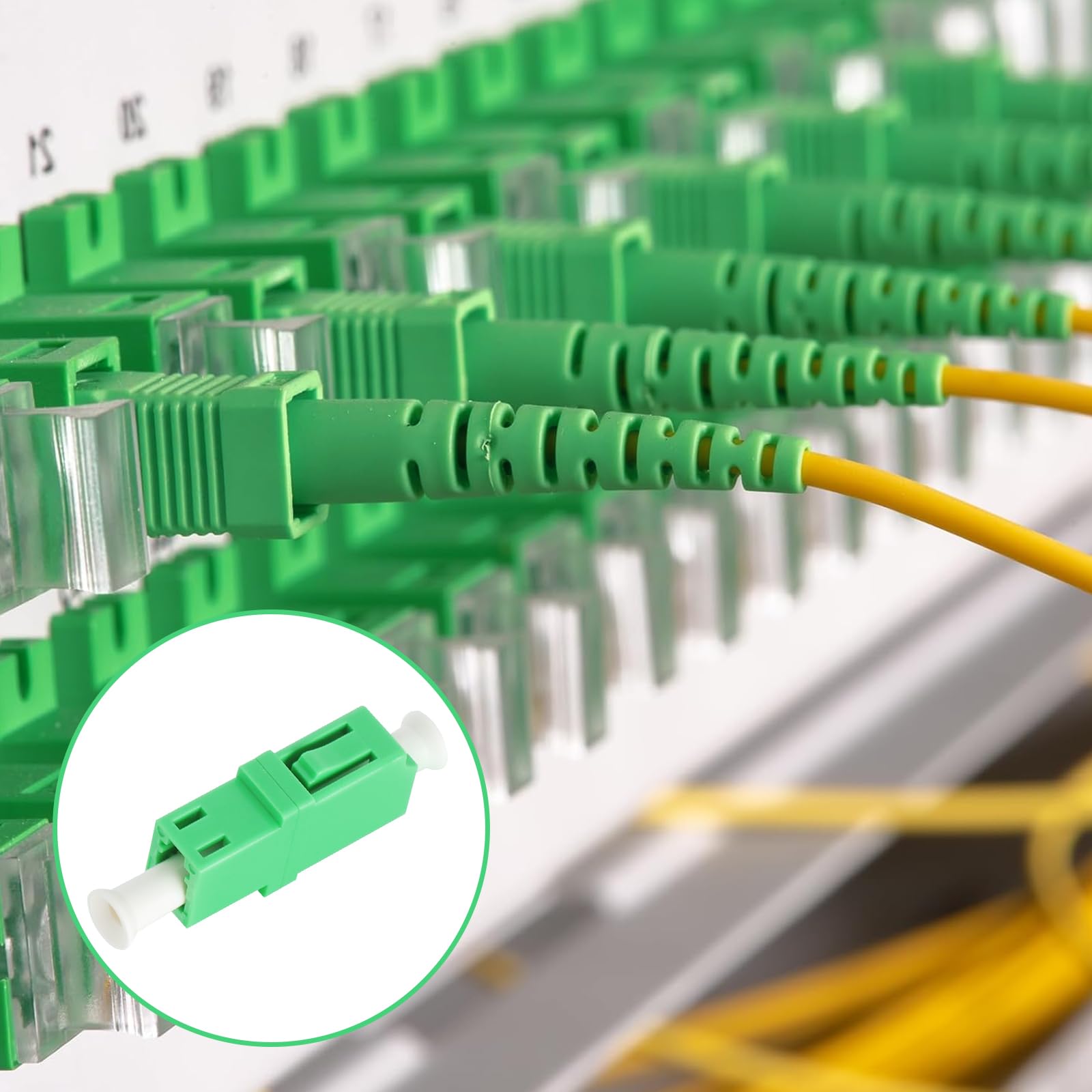 TNSLAND Adattatore in Cavo Fibra Ottica 5 Pezzi, Accoppiamento PC Monomodale, Fibre Optic Adapter LC/APC Simplex