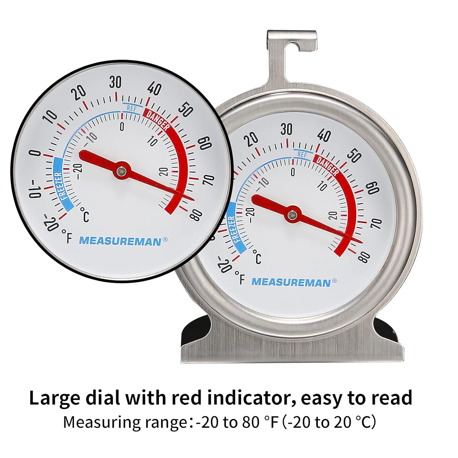Review MEASUREMAN Refrigerator Thermometer 70mm Dial Size, Heavy Duty