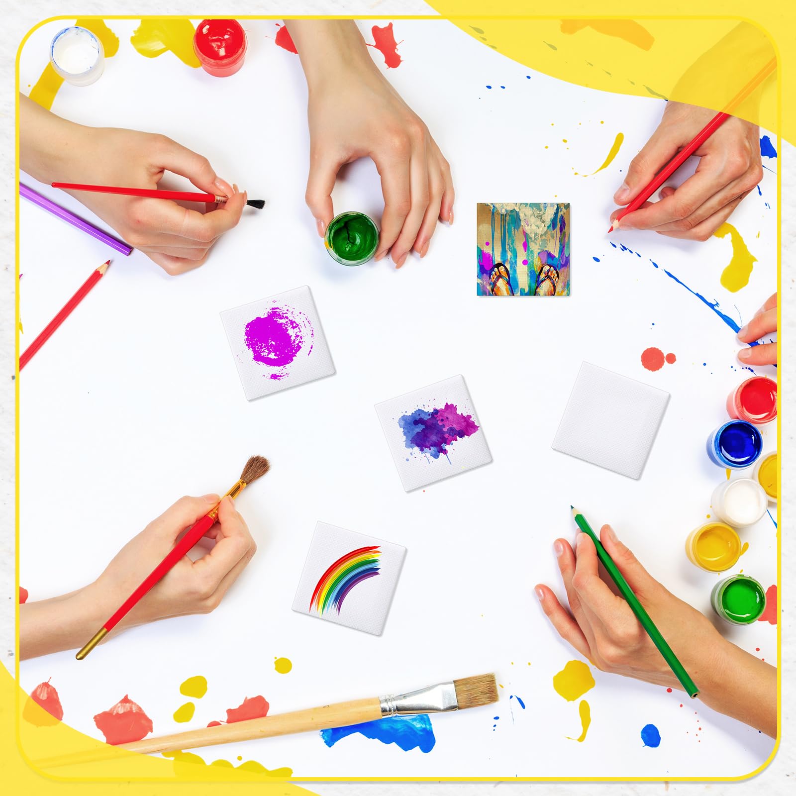 Snapklik.com : 100 Pcs 2 X 2 Inch Mini Canvas Panels Bulk Small ...