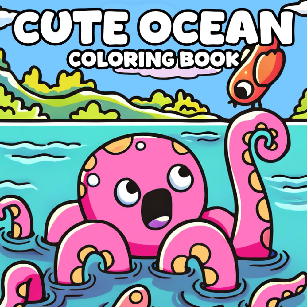 Cute Ocean Coloring Book: Tranquil Coloring Pages with Whimsical Ocean Illustrations for All Ages Calm & Joy