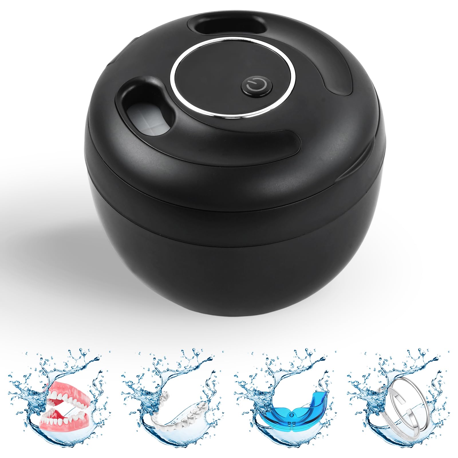 Ultrasonic Retainer Cleaner ultradźwiękowe urządzenie do czyszczenia zębów 45 kHz z promieniowaniem UV 25 W, ultradźwiękowe urządzenie do czyszczenia szyn dentystycznych, protez, kolor czarny