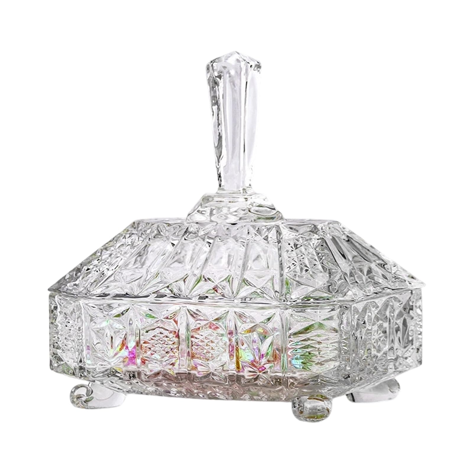 Kaeltsyn Clear Glass Candies Jar with Sealed Lid Dispenser Perfect for Storing Nut Tea Coffee and Kitchen Decors Sealed Clear Holder