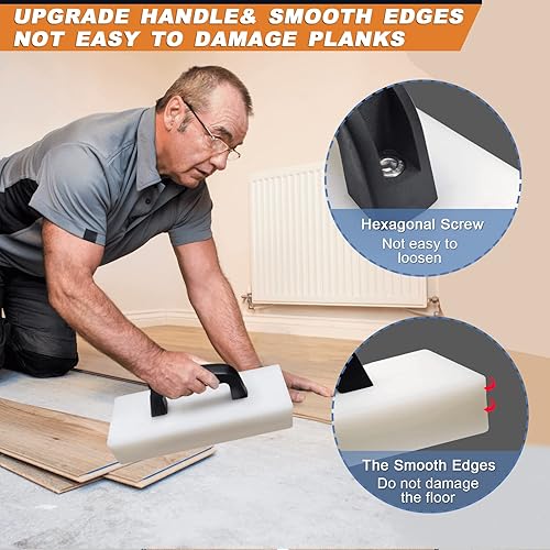 Miniatura 3 de Bloque de roscado de suelo resistente, adecuado para laminado, vinilo, madera dura y madera de ingeniería, mango incluido, sin martillos