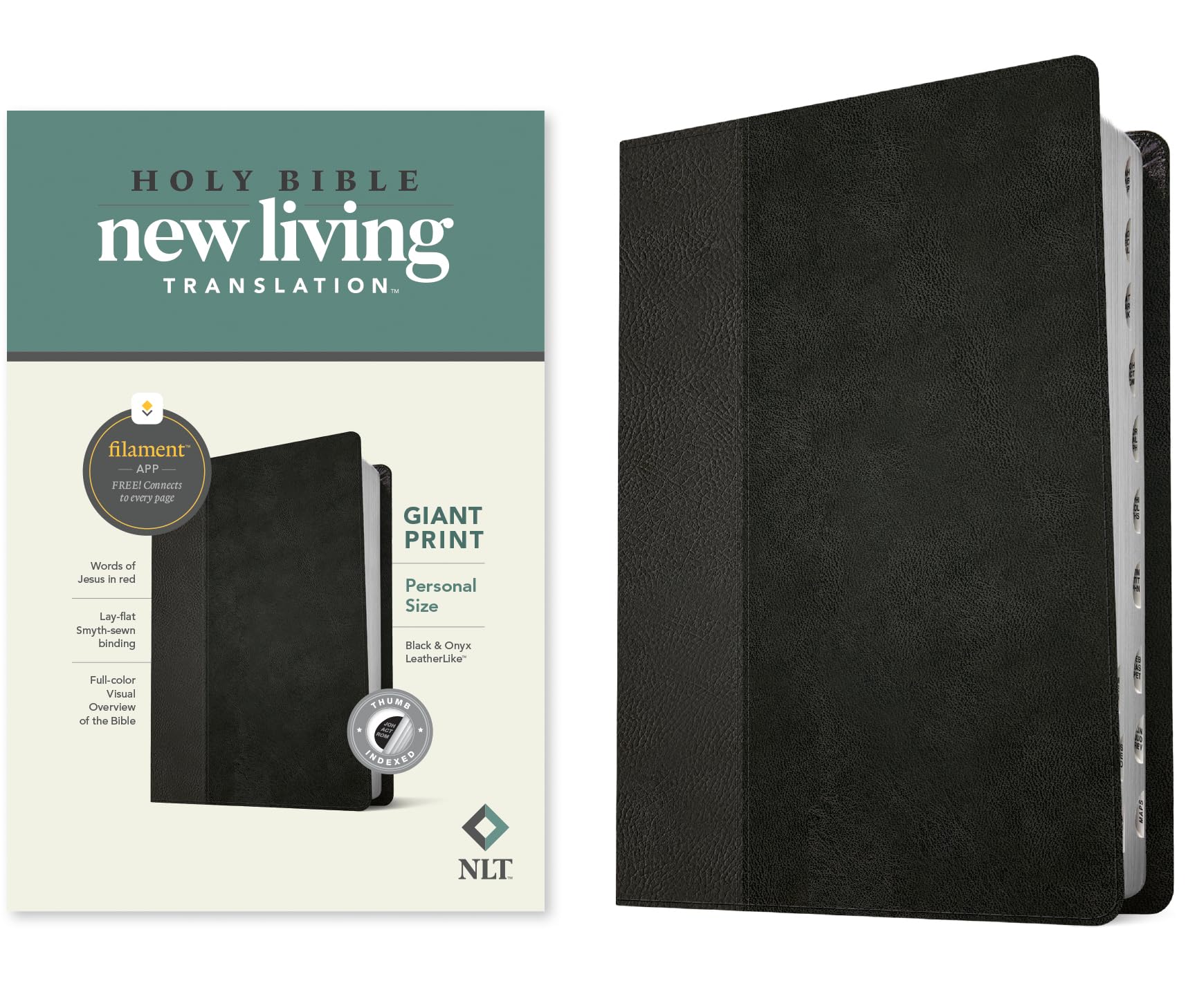 NLT Personal Size Giant Print Bible, Filament Edition, Black ... - 9781496445292