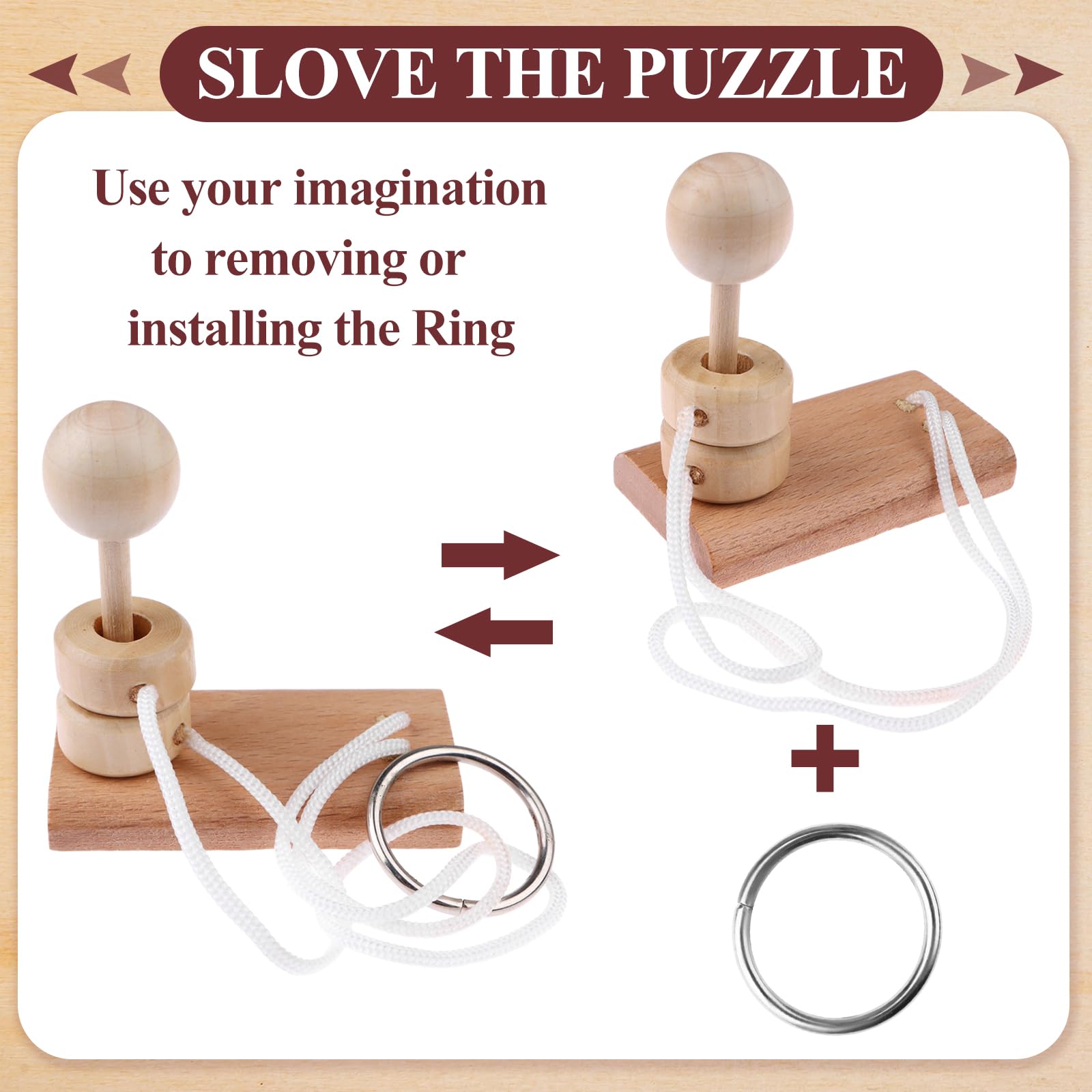 Rope Knots Challenge Game | Juguete Desenreda Cuerdas Portátil 22.5 Cm | Brain Teaser Educativo Para Niños 3+