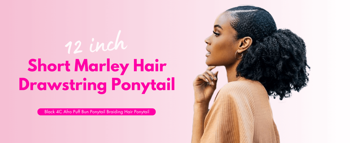 Amazon.com : VAVANGA Short Marley Hair Drawstring Ponytail  display picture 2