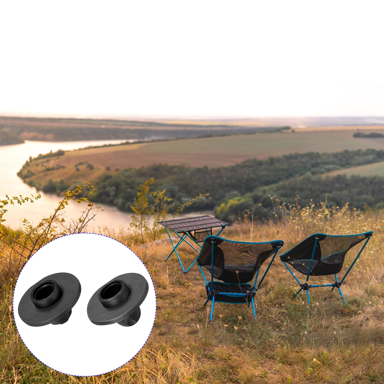 M METERXITY 8 Pack Camping Chair Foot - Non-slip Stool Feet Replacement, Apply to Camping/Fishing/Picnic (14mm, 16mm Tubing Dia) - Image 3