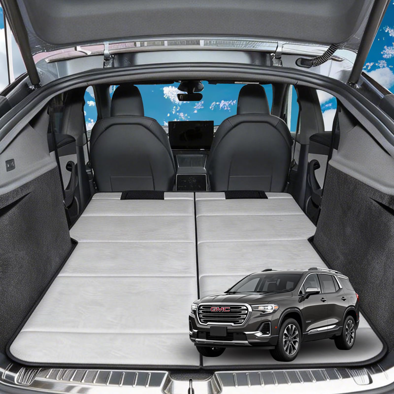 Non Inflatable Car Mattress for GMC Terrain Car Camping Mattress Upgraded Foldable Trunk Sleeping Pad with Storage Bag