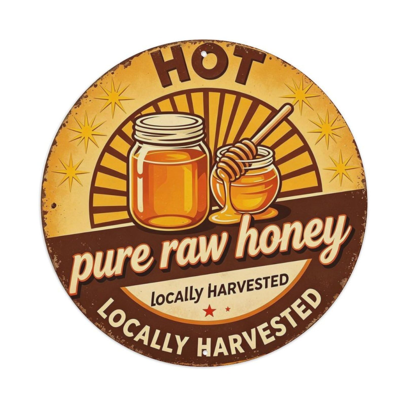 Pure Raw Honey Metal Tin Sign Plaque