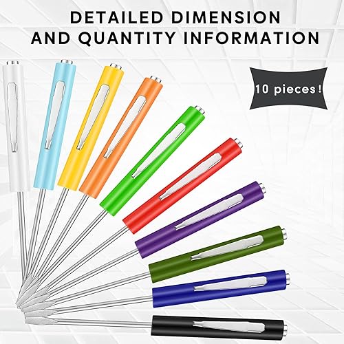 Miniatura 2 de Honoson 10 piezas de destornilladores de bolsillo, mini tapas y clips de bolsillo, destornillador de bolsillo magnético ranurado con una sola cabeza