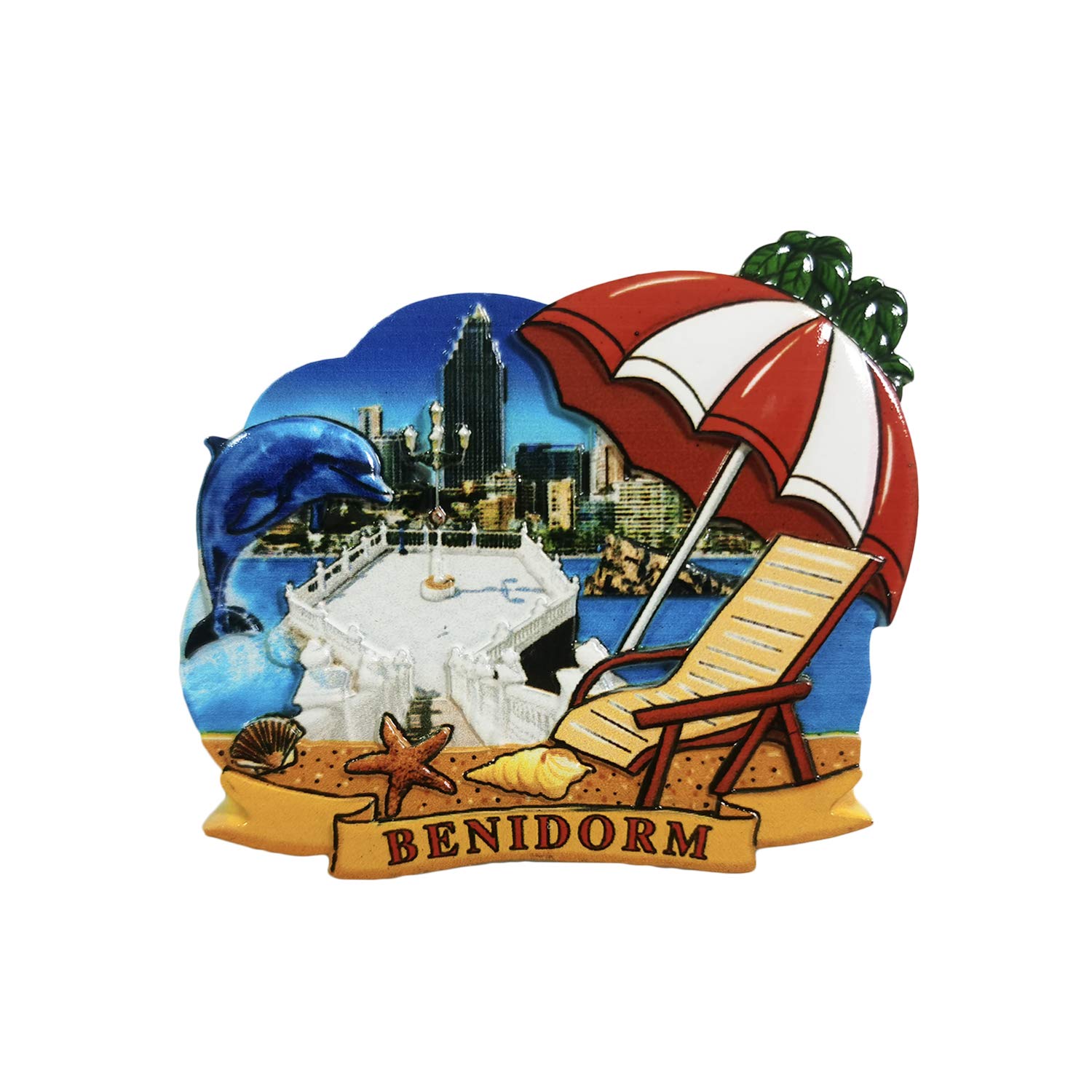 Wedarego Benidorm Spain 3D Refrigerator Magnet Resin Travel Souvenirs,Handmade Home & Kitchen Decoration Benidorm Fridge Magnet Collection Gift