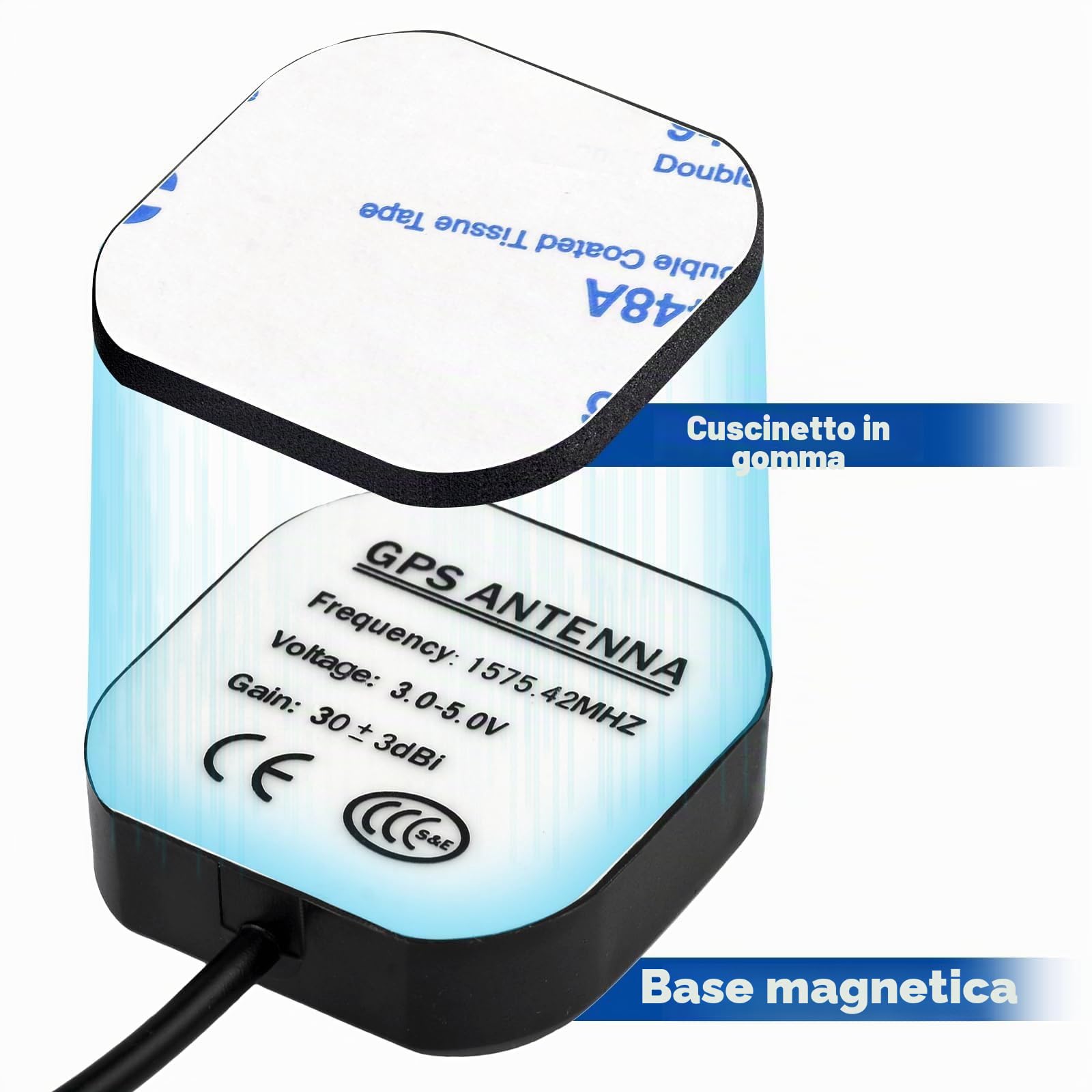 Bingfu Antenna GPS Auto Fakra C Base Magnetica Attiva per Radio Modulo Navigazione