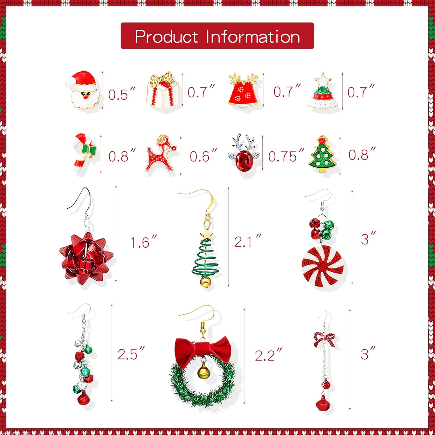 Christmas Earrings for Women Stocking Stuffers Christmas Tree Snowflake Bow Bell Dangle Earrings Xmas Holiday Jewelry Gifts Outfits Accessories - Image 5