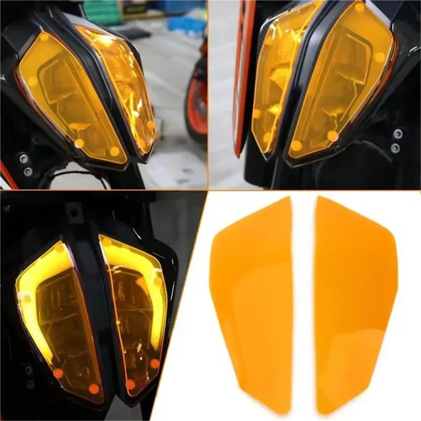 osłona reflektora motocykl Dla KTM DUKE790 DUKE890 DUKE 790 890 2024 Motocykl Osłona Przedniego Reflektora Głowica Światła Osłona Obiektywu Protector metalowy retro grill(Clear)