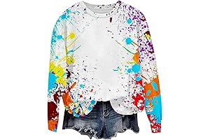 katie feeney amazon page Women's Drop Shoulder Casual Pullover Sweatshirts Color Split Fall Outfits 2024