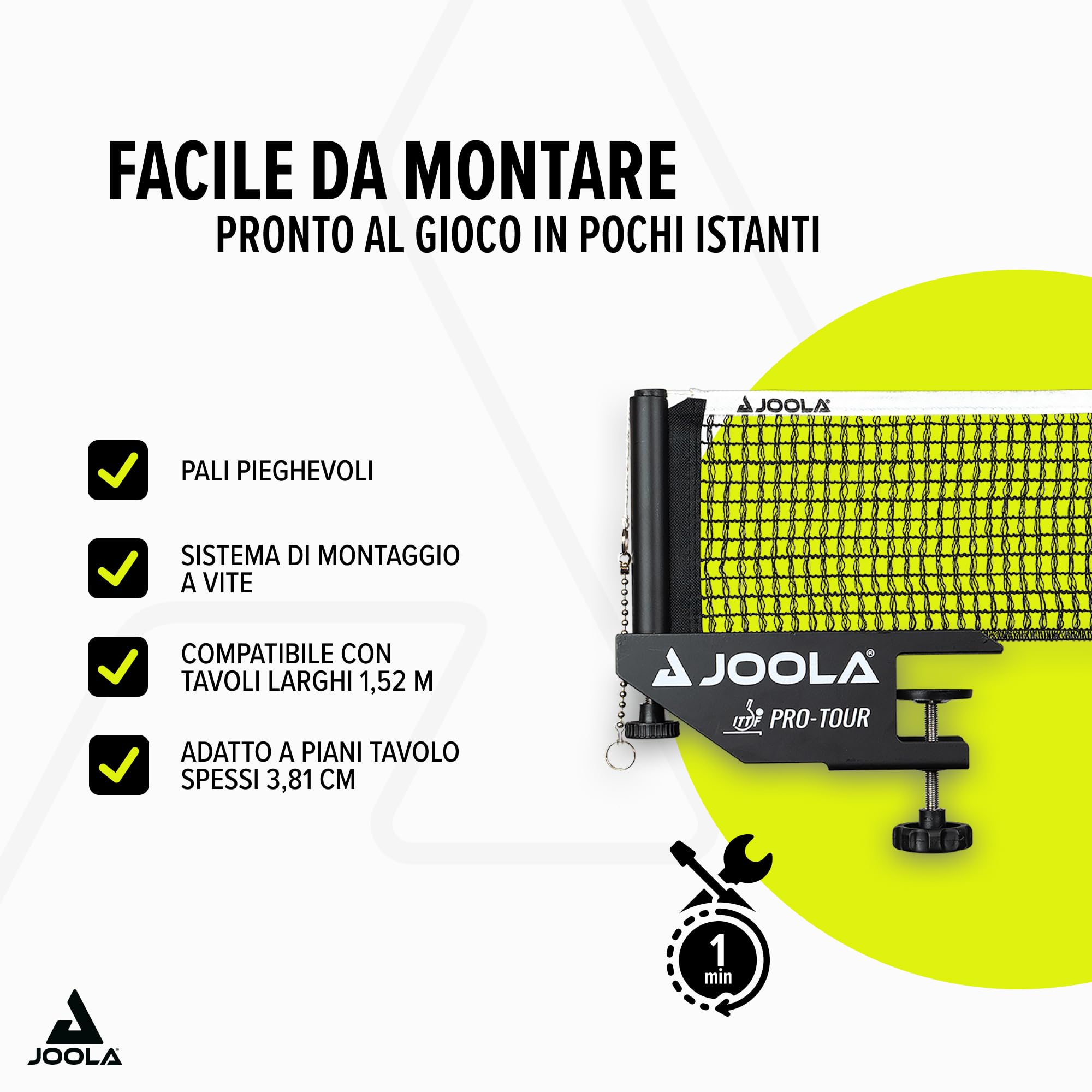Joola - Set da Ping Pong Unisex per Adulti, 152 cm, Colore: Nero
