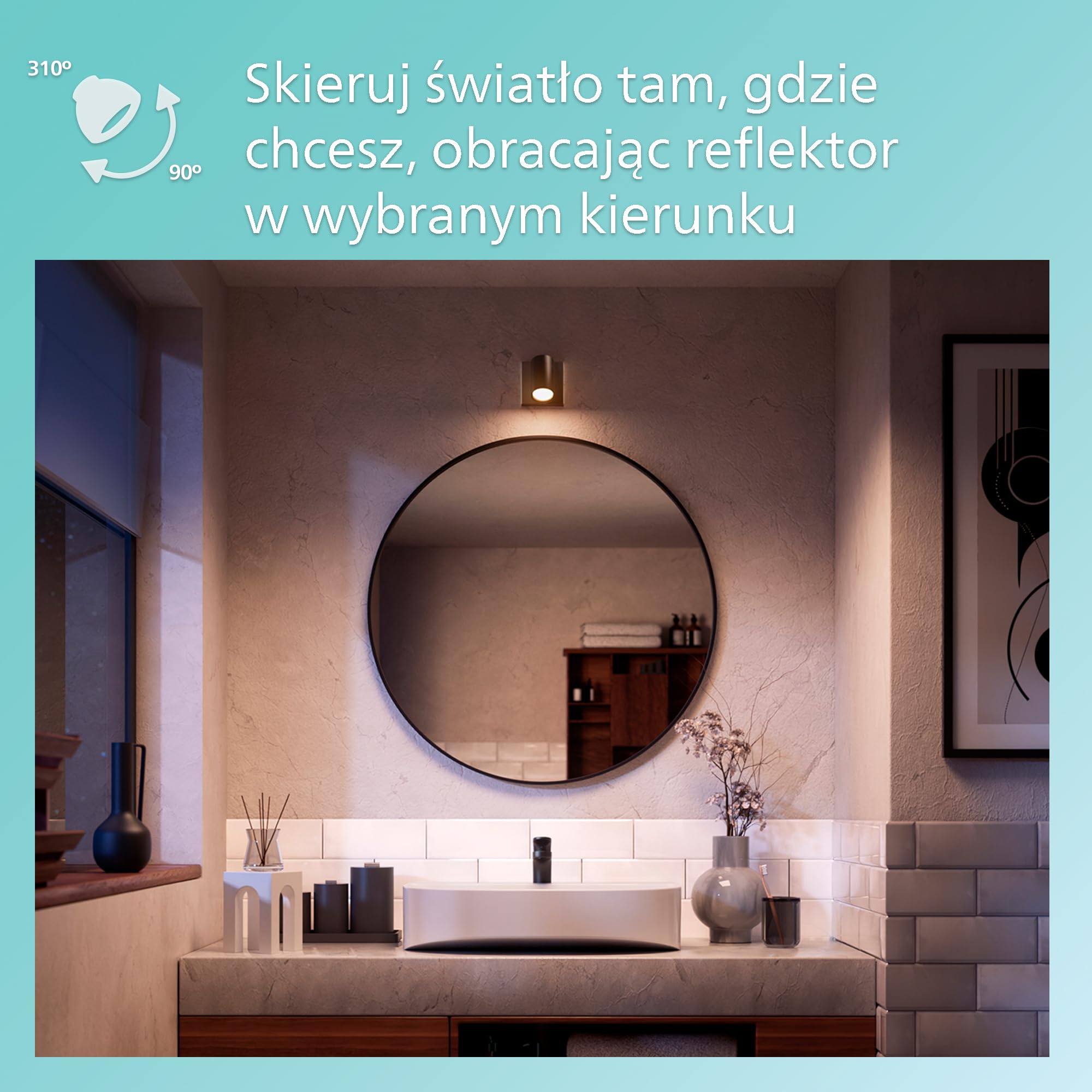 Philips LED Pojedynczy reflektor punktowy Idris, czarny, IP44, wodoodporny, żarówka GU10 nie wchodzi w skład zestawu