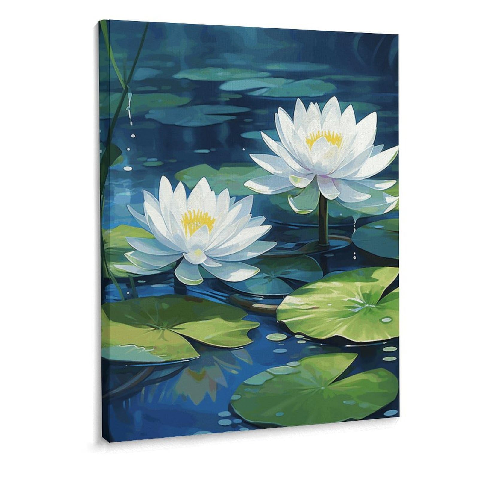 Amazon.co.jp: 睡蓮の水彩画 キャンバスウォールアート 39.9x11.8