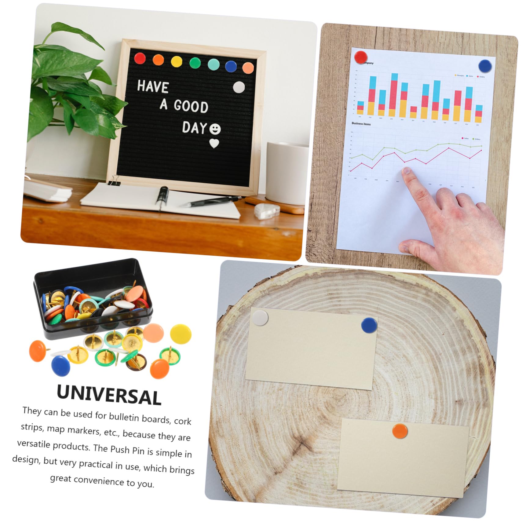 SHINEOFI 500piezas Chinchetas Tacks Coloridos para Escuela y para Tableros De Anuncios y Proyectos De Manualidades