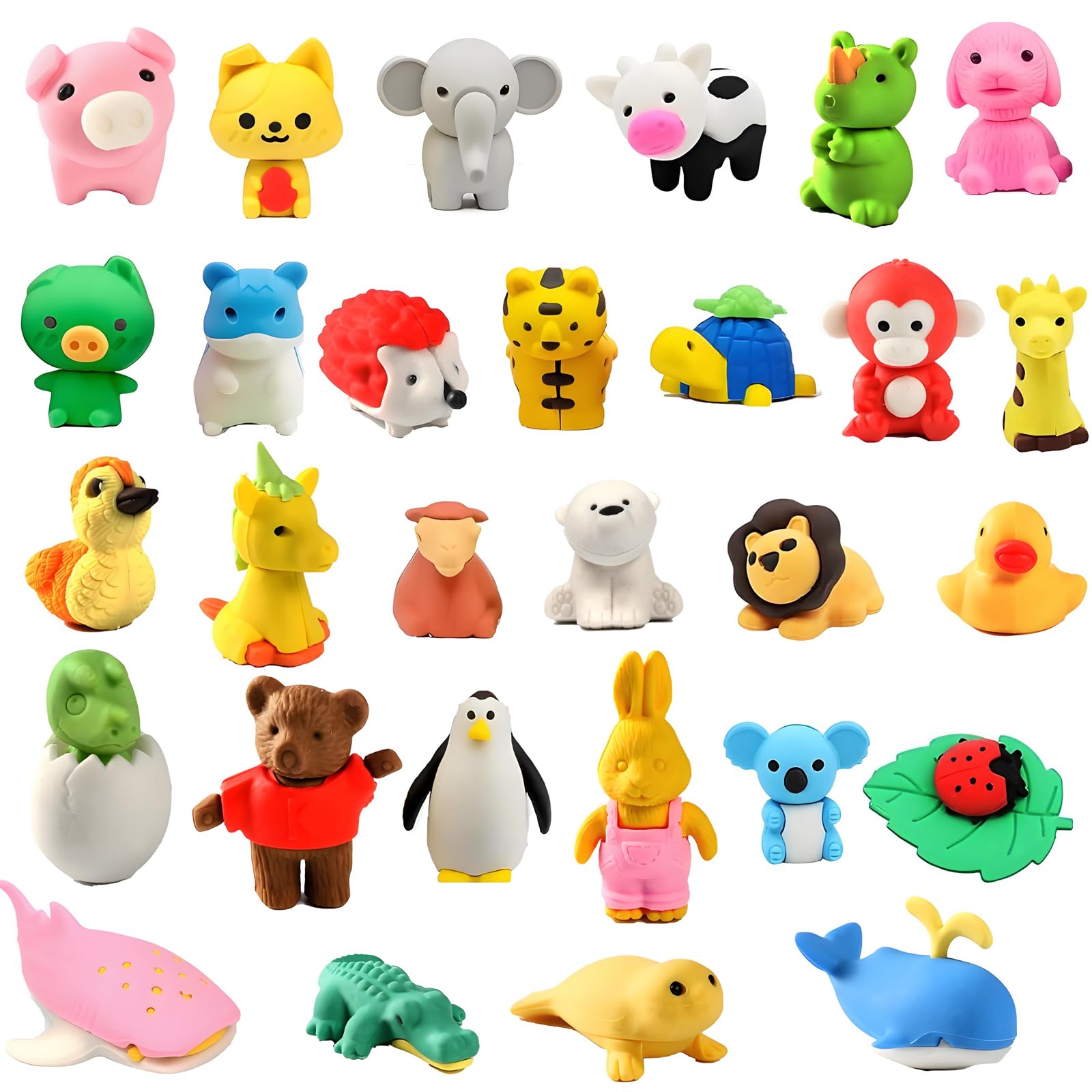 Amazon.co.jp: 動物消しゴム 40個 バルク子供用鉛筆消しゴム