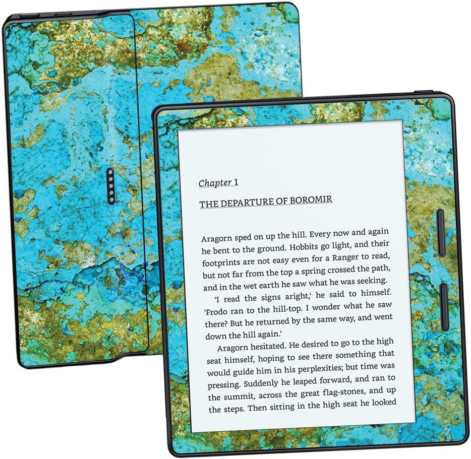 MightySkins Skin Compatible with Amazon Kindle Oasis 6" (8th Gen) - Teal Marble | Protective, Durable, and Unique Vinyl Decal wrap Cover | Easy to Apply, Remove, and Change Styles | Made in The USA