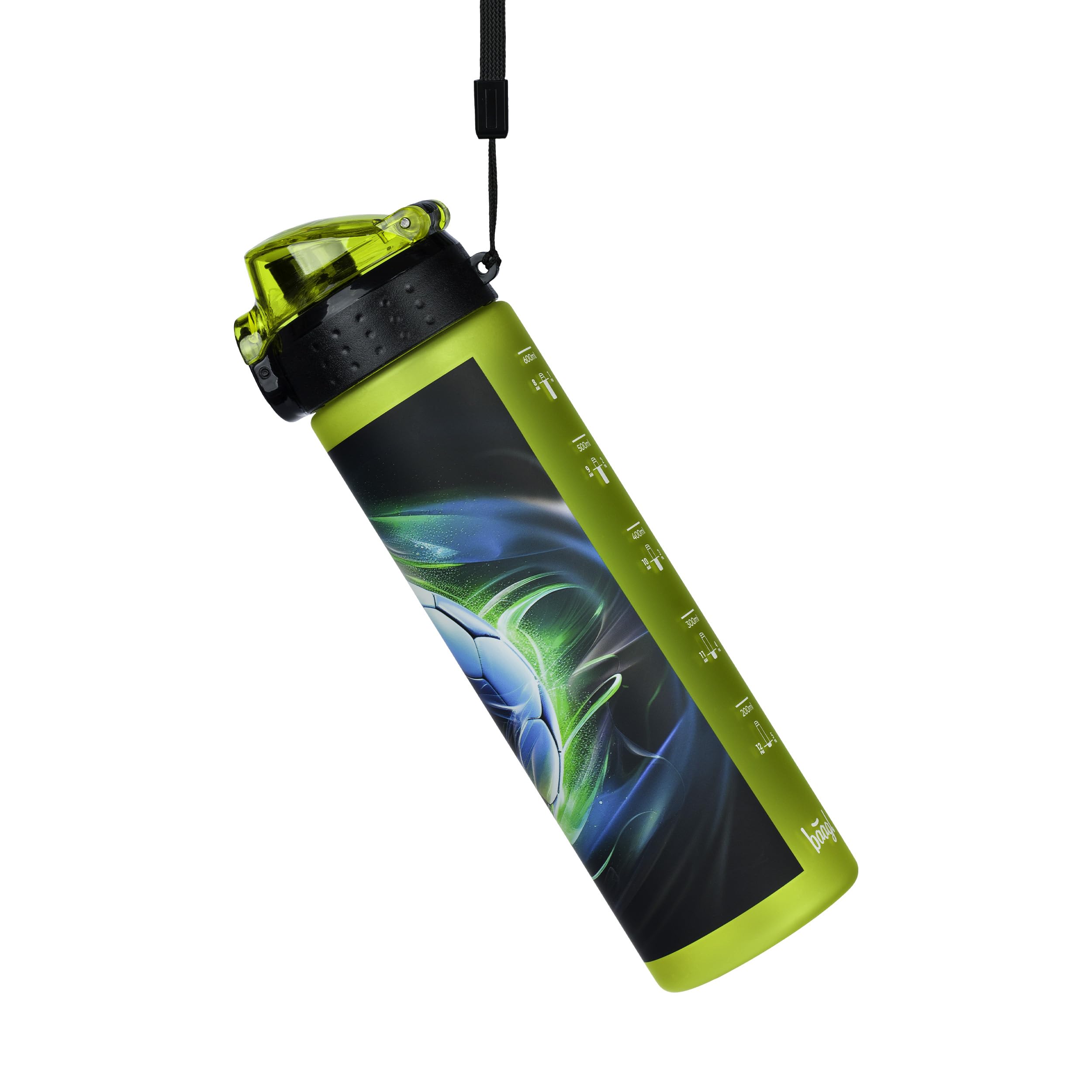 Baagl Kinder Trinkflasche, Auslaufsichere Wasserflasche 700ml, Schule und Sport Flasche für Jungen, Vielseitige und Praktische Flasche mit verschließbarem Deckel (Football Winner)