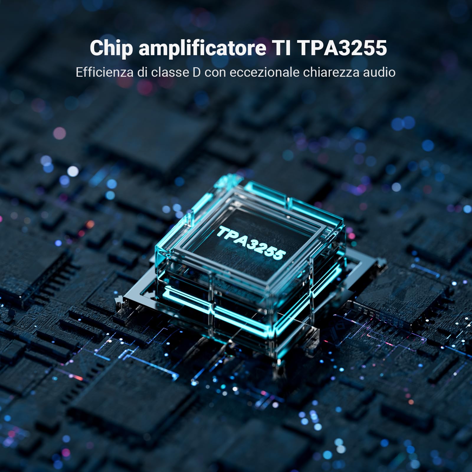 Fosi Audio TB10D Amplificatore Audio, 600W Chip TI TPA3255, Mini Amplificatore HiFi Stereo, 2.0 Canali Classe D Amplificatore, con ingresso analogico (RCA), Controllo Alti e Bassi per Home Theater