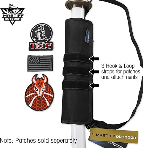 Miniatura 5 de 12 "espada rana espalda vaina negro nylon táctico modular campamento cosplay, Negro -