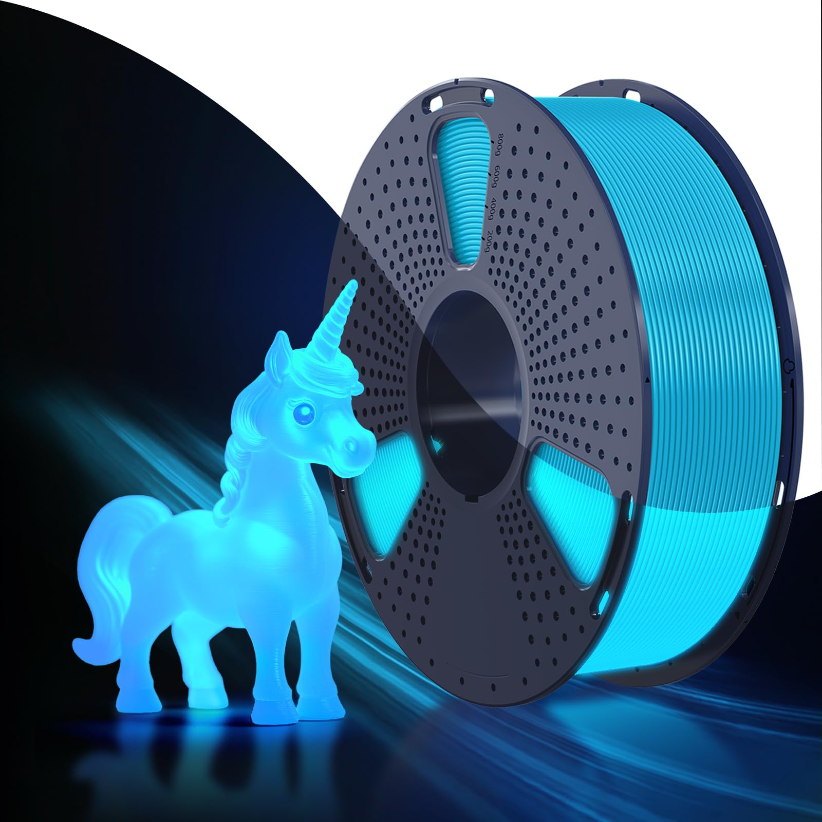 SUNLU PETG Glow in Dark Filament,1kg(Blue,Glow Blue)